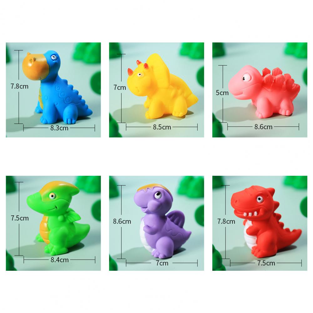 Soft Rubber Dino Bath Toys Set of 6 by HitMyNeed