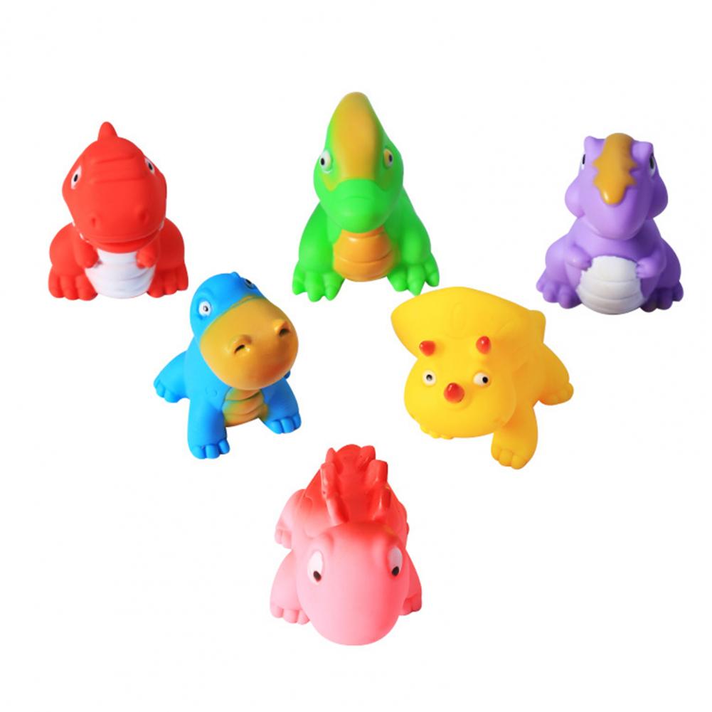 Soft Rubber Dino Bath Toys Set of 6 by HitMyNeed