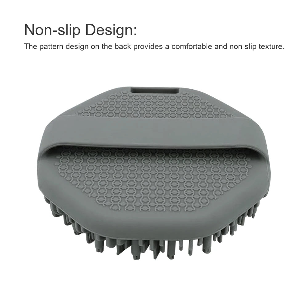 Soft Silicone Body Scrubber with Ergonomic Handle by HitMyNeed