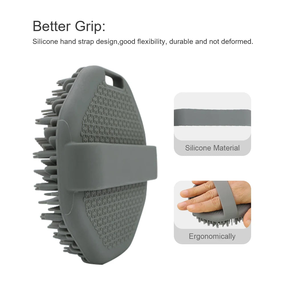 Soft Silicone Body Scrubber with Ergonomic Handle by HitMyNeed