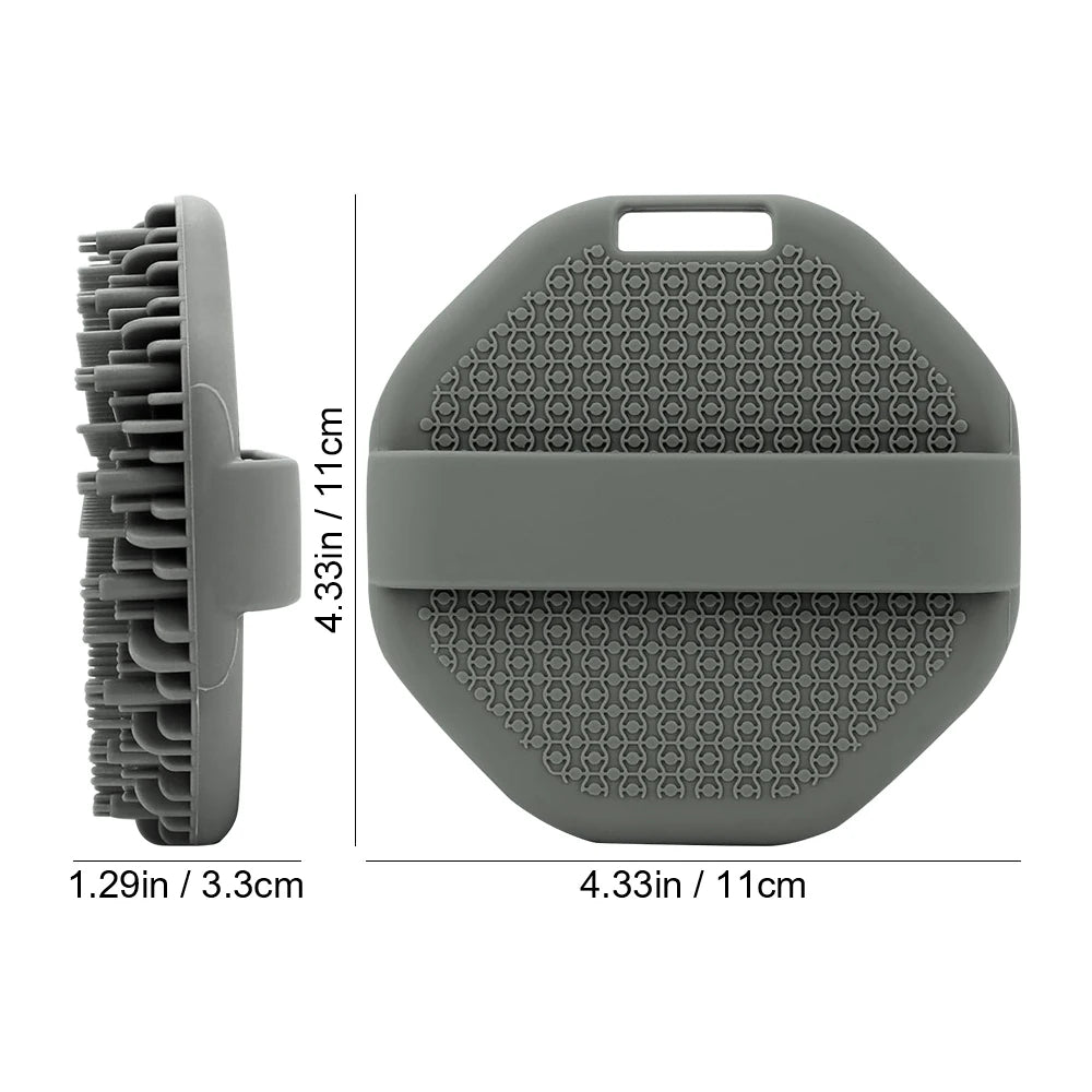 Soft Silicone Body Scrubber with Ergonomic Handle by HitMyNeed