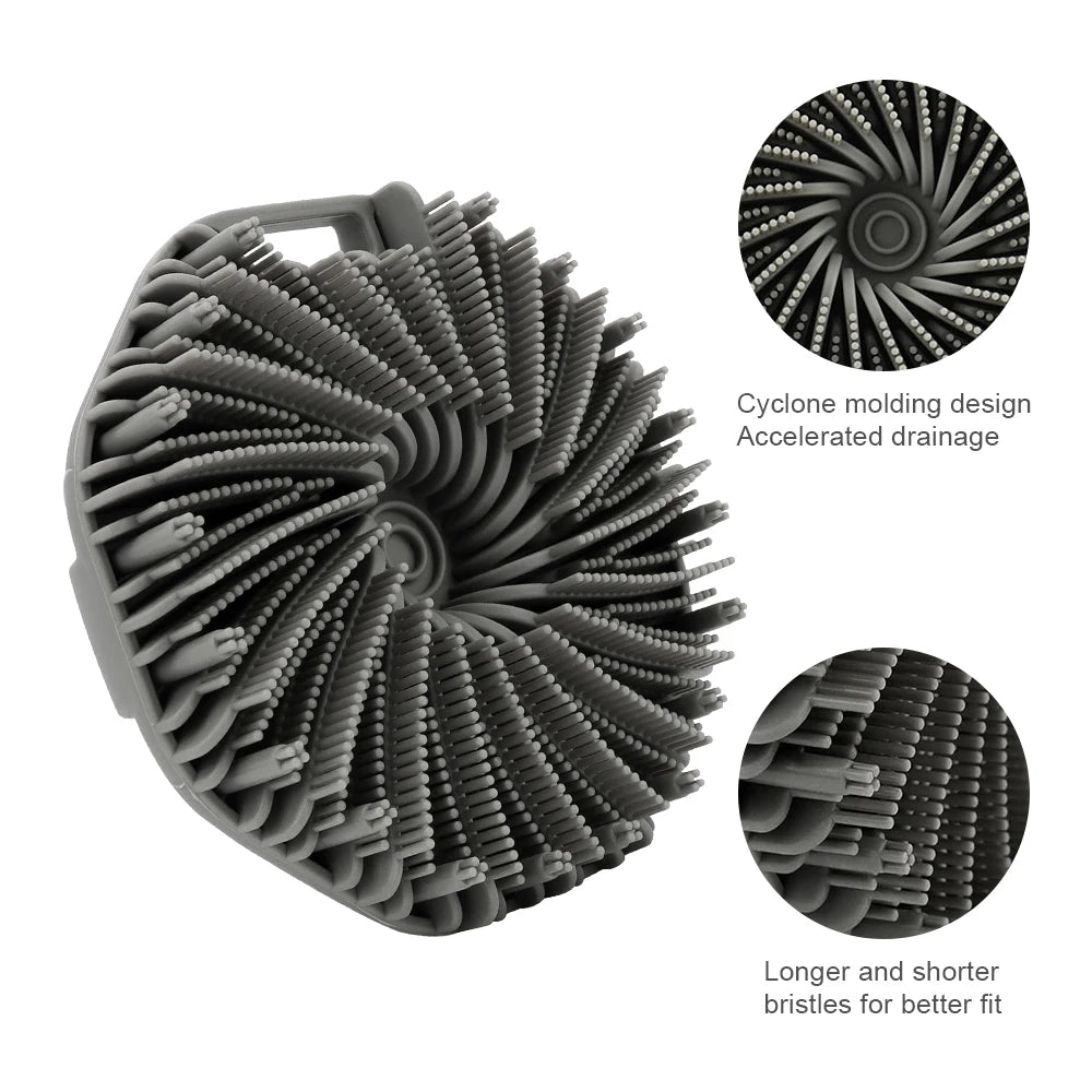 Soft Silicone Body Scrubber with Ergonomic Handle by HitMyNeed