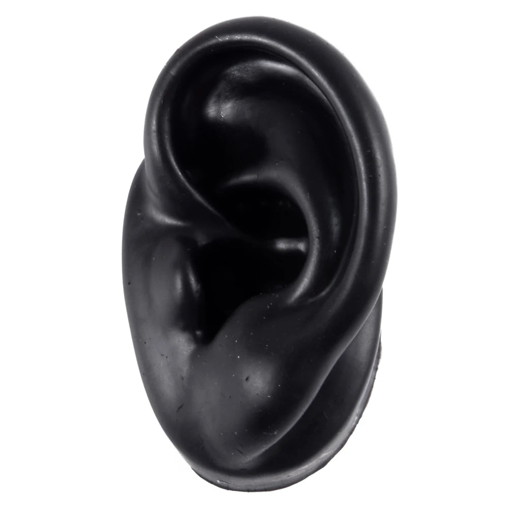 Soft Silicone Ear Piercing & Tattoo Practice Model black-left-ear by HitMyNeed