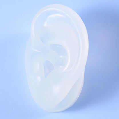 Soft Silicone Ear Piercing & Tattoo Practice Model clear-left-ear by HitMyNeed