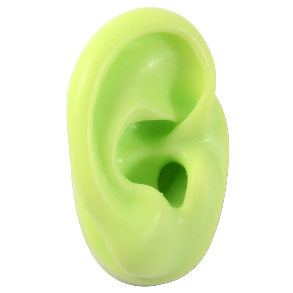 Soft Silicone Ear Piercing & Tattoo Practice Model green-right-ear by HitMyNeed