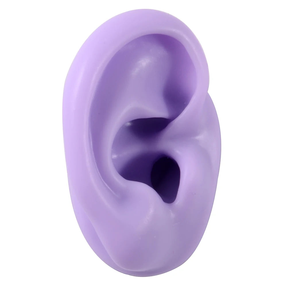 Soft Silicone Ear Piercing & Tattoo Practice Model purple-right-ear by HitMyNeed