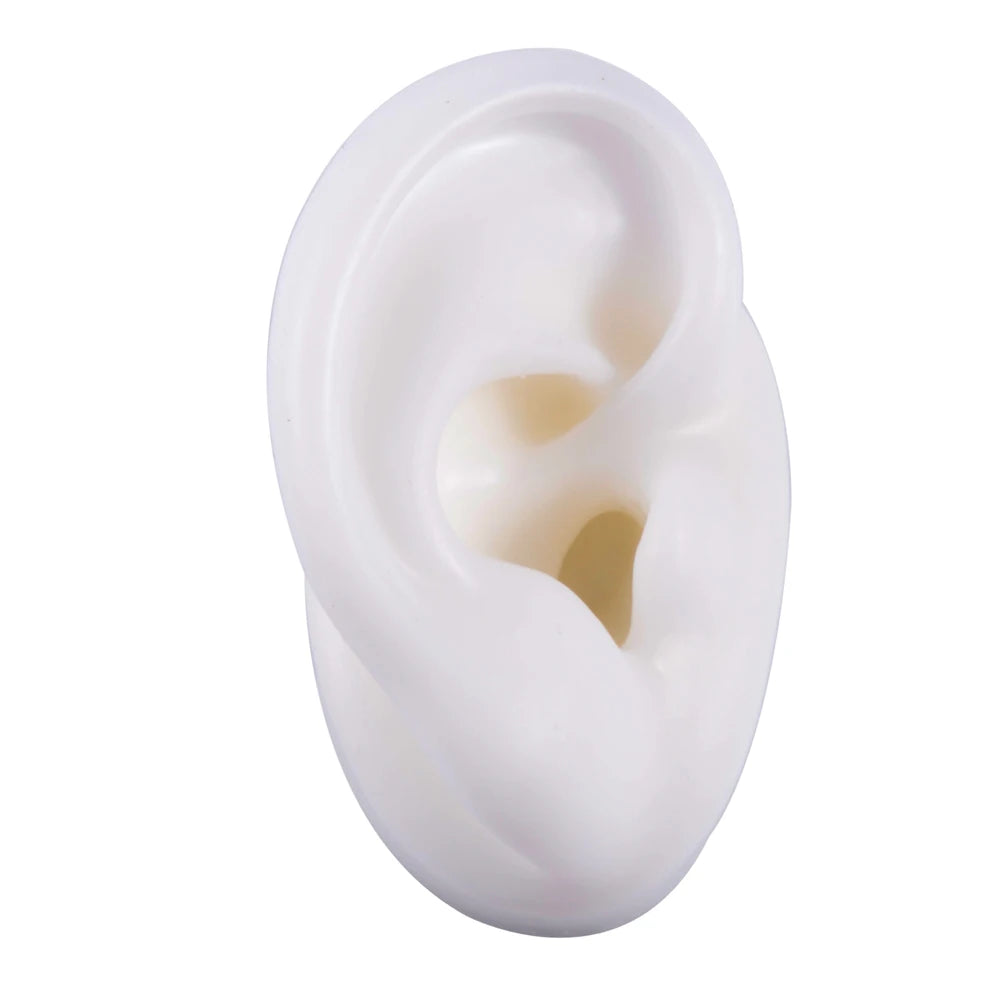 Soft Silicone Ear Piercing & Tattoo Practice Model white-right-ear by HitMyNeed
