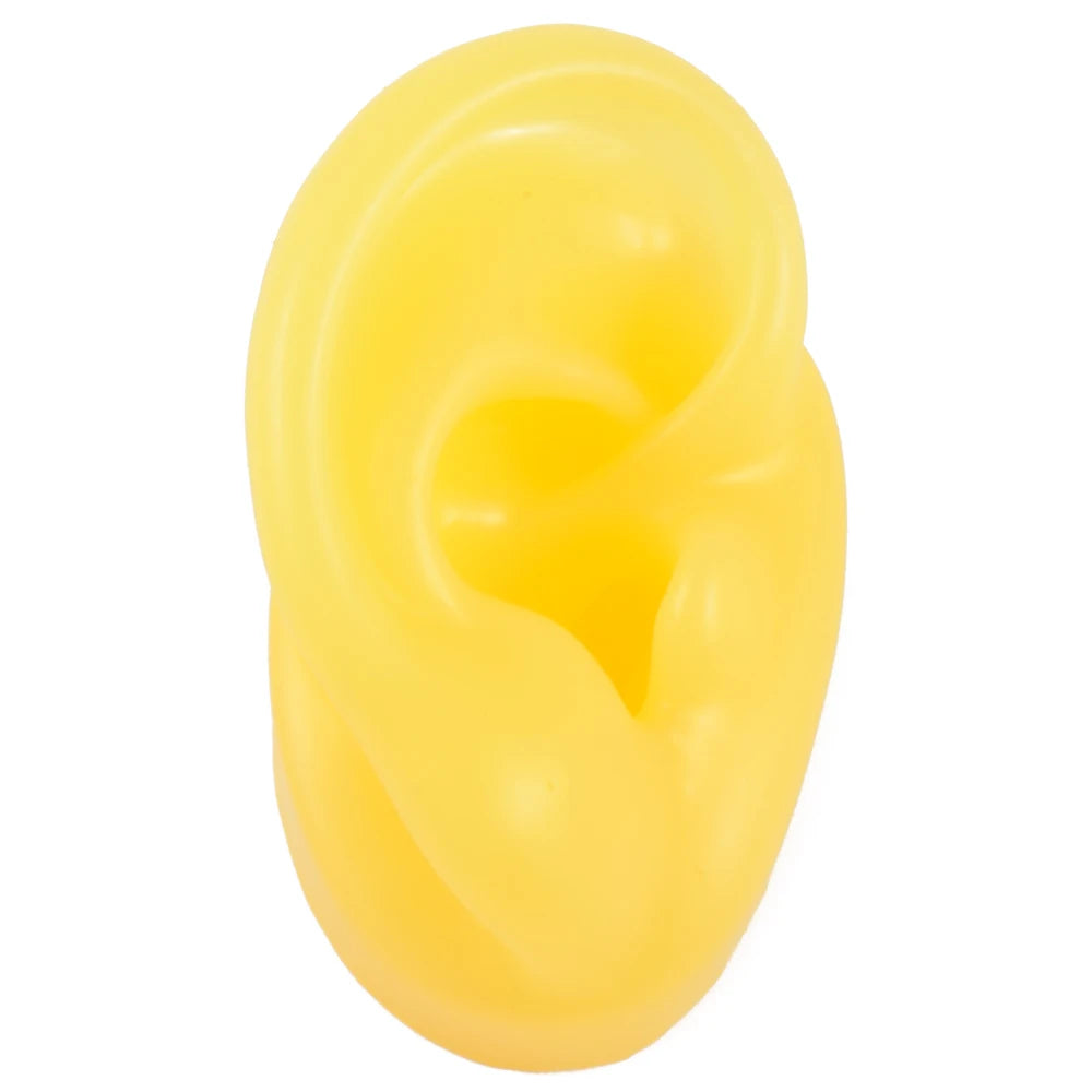 Soft Silicone Ear Piercing & Tattoo Practice Model yellow-right-ear by HitMyNeed