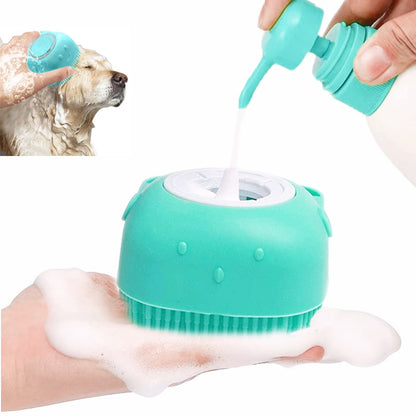 Soft Silicone Pet Bathing & Grooming Brush by HitMyNeed