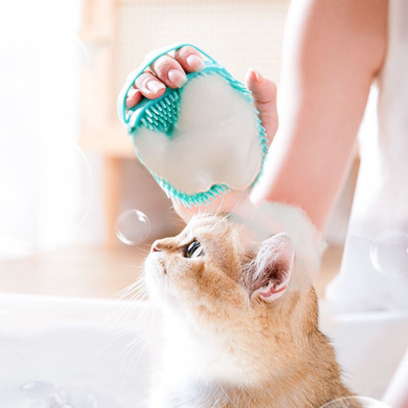 Soft Silicone Pet Bathing & Grooming Brush by HitMyNeed