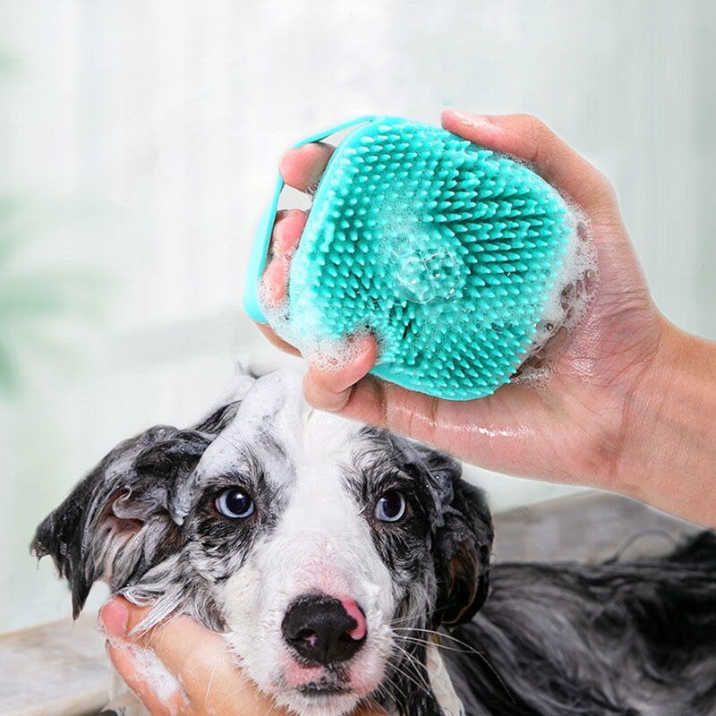 Soft Silicone Pet Bathing & Grooming Brush by HitMyNeed