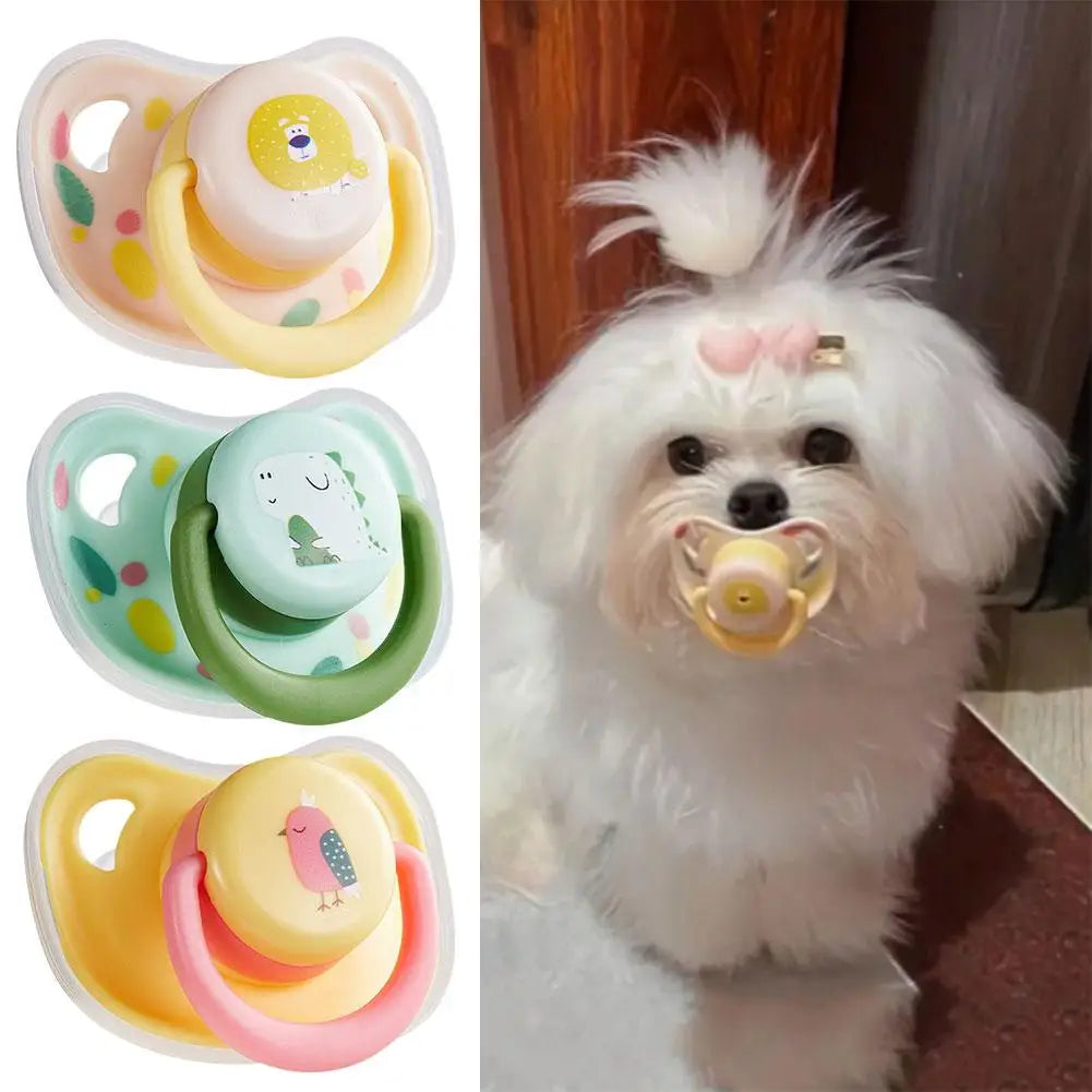 Soft Silicone Pet Calming Pacifier Chew Toy by HitMyNeed