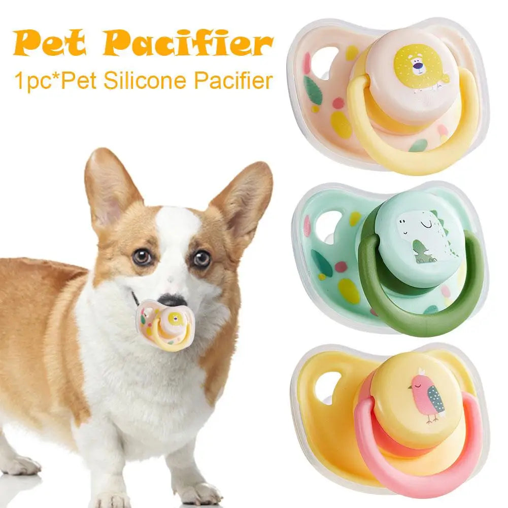 Soft Silicone Pet Calming Pacifier Chew Toy by HitMyNeed