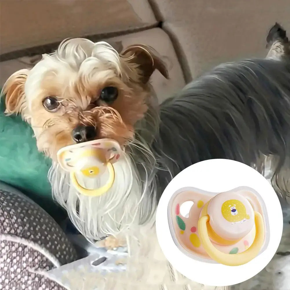 Soft Silicone Pet Calming Pacifier Chew Toy by HitMyNeed