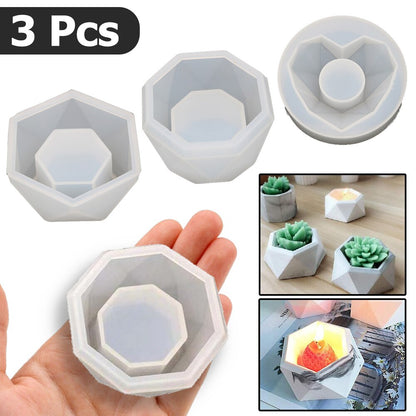 Soft Silicone Plant Pot Molds Set (3 Shapes) by HitMyNeed