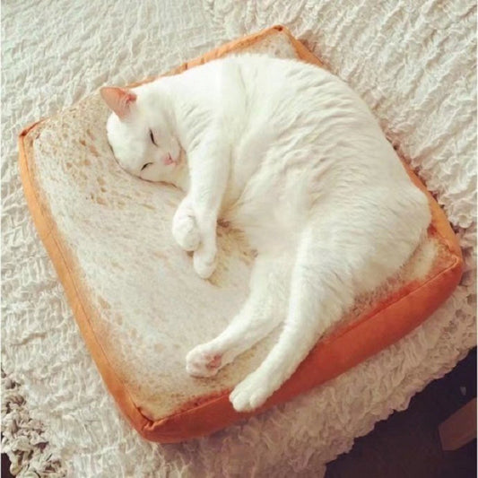 Soft Toast Cat Bed Cushion for Cats and Small Dogs by HitMyNeed