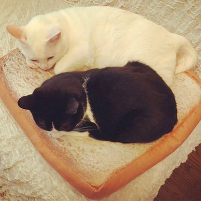 Soft Toast Cat Bed Cushion for Cats and Small Dogs by HitMyNeed