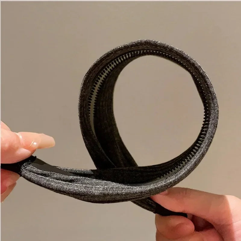 Soft Wide Cotton Turban Hairbands with Teeth Grip by HitMyNeed