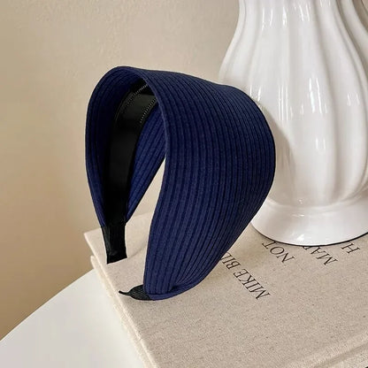 Soft Wide Cotton Turban Hairbands with Teeth Grip black-200004891 by HitMyNeed