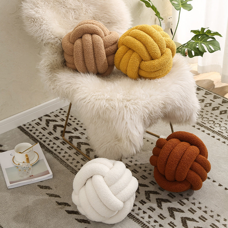 Soft Wool Knot Pillow Ball Cushion by HitMyNeed