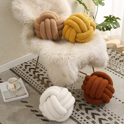 Soft Wool Knot Pillow Ball Cushion by HitMyNeed