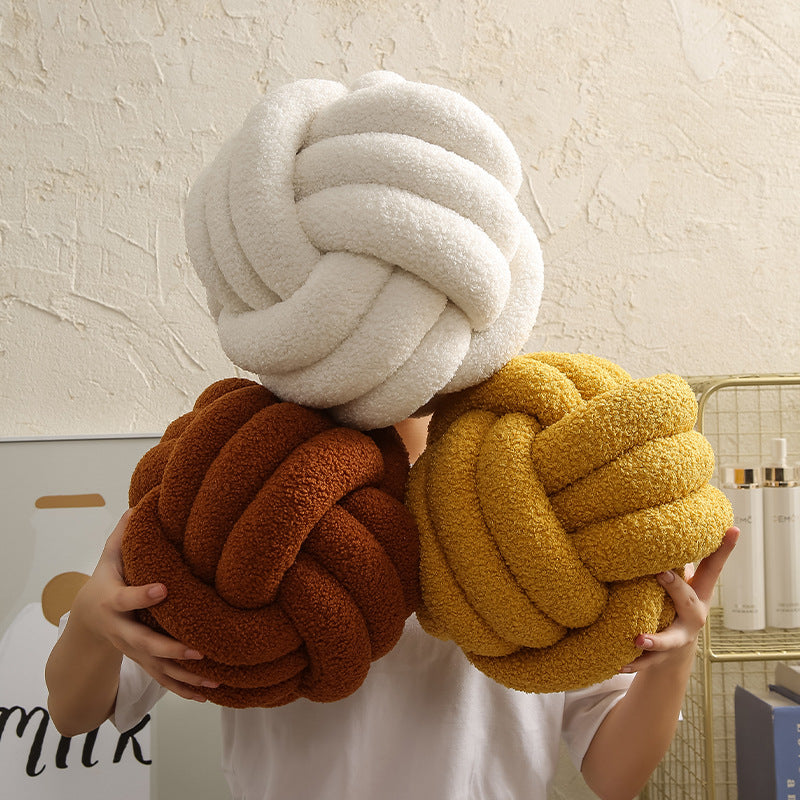 Soft Wool Knot Pillow Ball Cushion by HitMyNeed