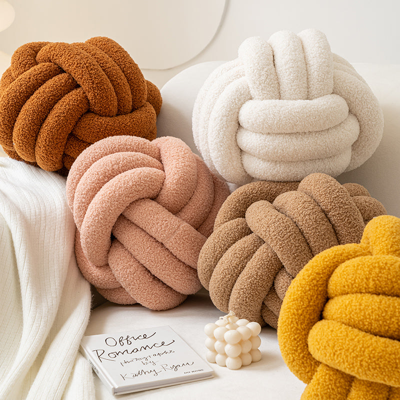 Soft Wool Knot Pillow Ball Cushion by HitMyNeed