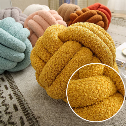 Soft Wool Knot Pillow Ball Cushion by HitMyNeed