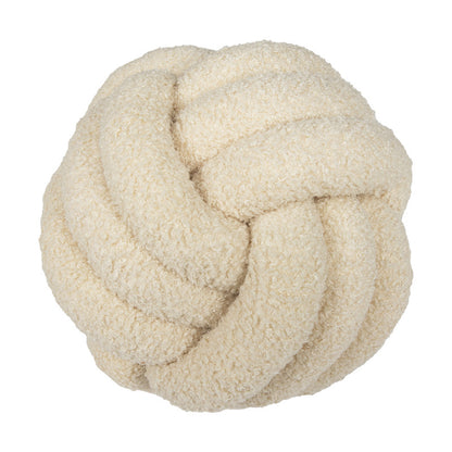 Soft Wool Knot Pillow Ball Cushion beige 28cm-11-in by HitMyNeed