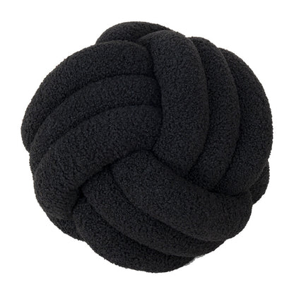 Soft Wool Knot Pillow Ball Cushion black 28cm-11-in by HitMyNeed