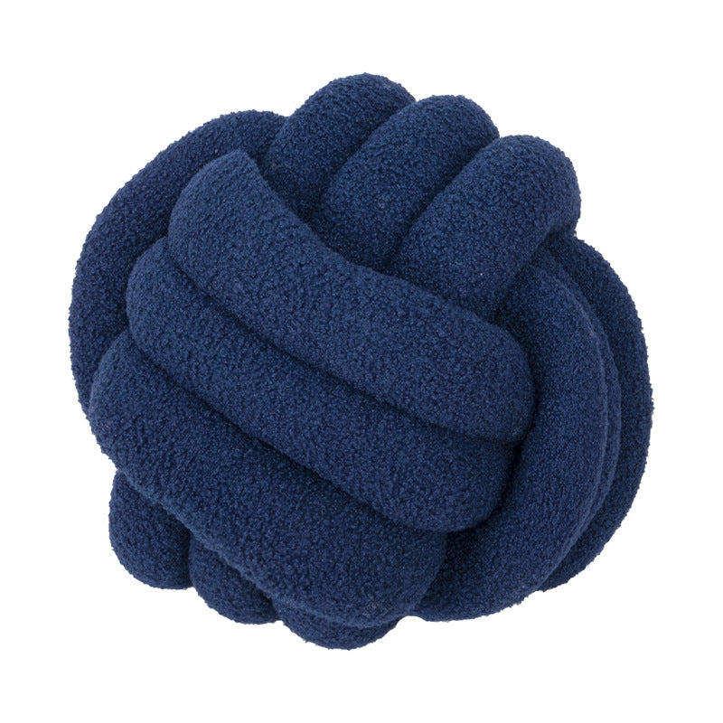 Soft Wool Knot Pillow Ball Cushion dark-blue 22cm-8-6-in by HitMyNeed