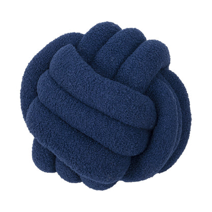 Soft Wool Knot Pillow Ball Cushion dark-blue 22cm-8-6-in by HitMyNeed
