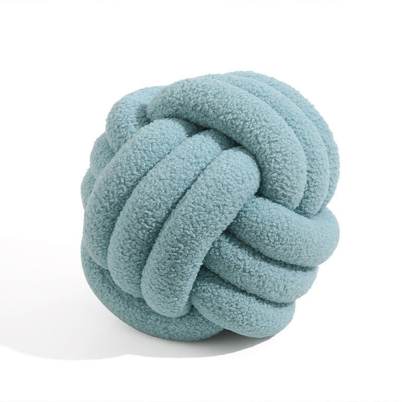 Soft Wool Knot Pillow Ball Cushion light-blue 22cm-8-6-in by HitMyNeed