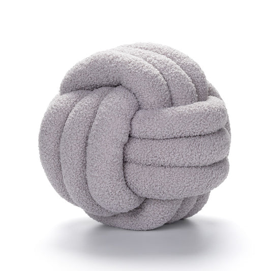 Soft Wool Knot Pillow Ball Cushion light-grey 28cm-11-in by HitMyNeed