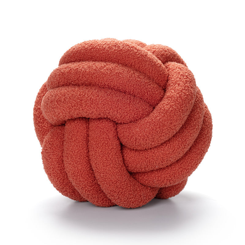 Soft Wool Knot Pillow Ball Cushion red 28cm-11-in by HitMyNeed