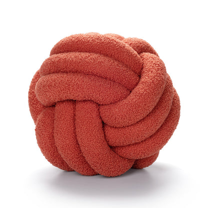 Soft Wool Knot Pillow Ball Cushion red 28cm-11-in by HitMyNeed