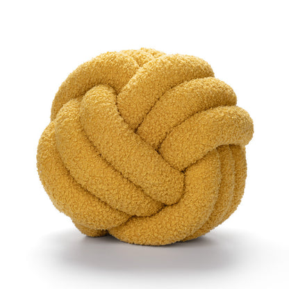 Soft Wool Knot Pillow Ball Cushion yellow 28cm-11-in by HitMyNeed