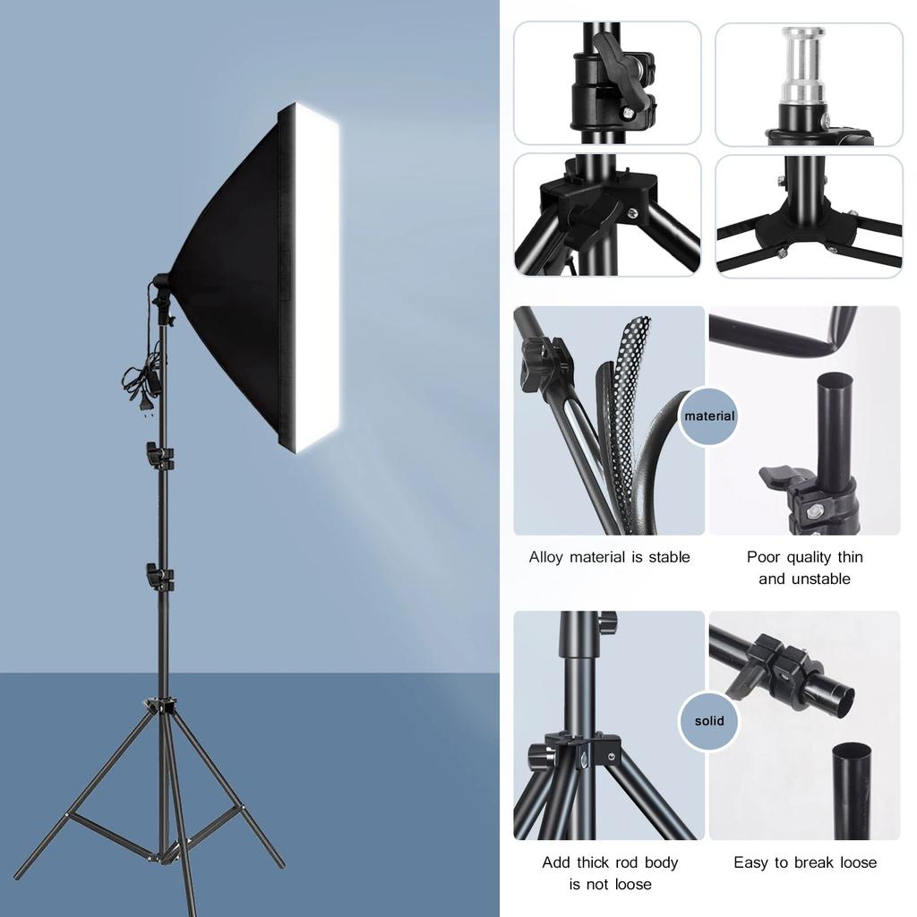 Softbox Lighting Kit with Tripod & E27 Continuous Bulb by HitMyNeed
