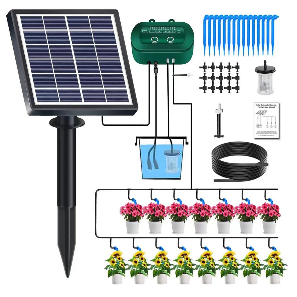 Solar Automatic Drip Irrigation Kit for Potted Plants by HitMyNeed