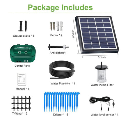 Solar Automatic Drip Irrigation Kit for Potted Plants by HitMyNeed