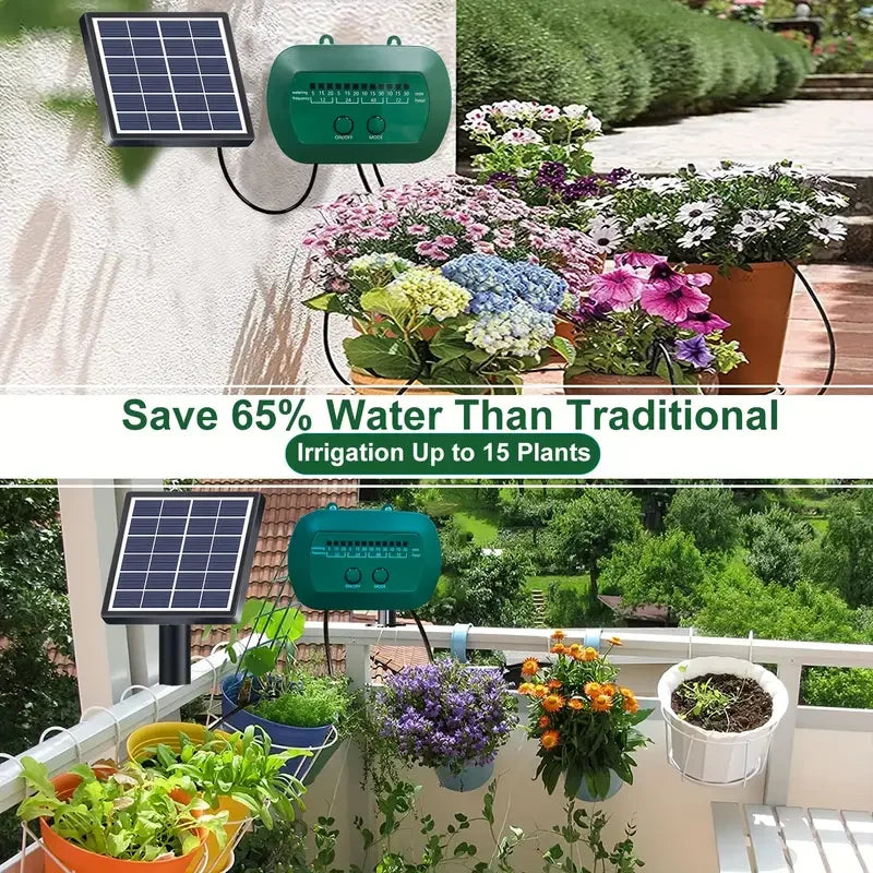 Solar Automatic Drip Irrigation Kit for Potted Plants by HitMyNeed
