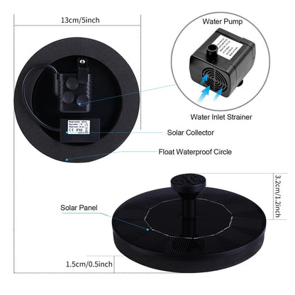 Solar Bird Bath Fountain Pump with 5 Nozzles by HitMyNeed