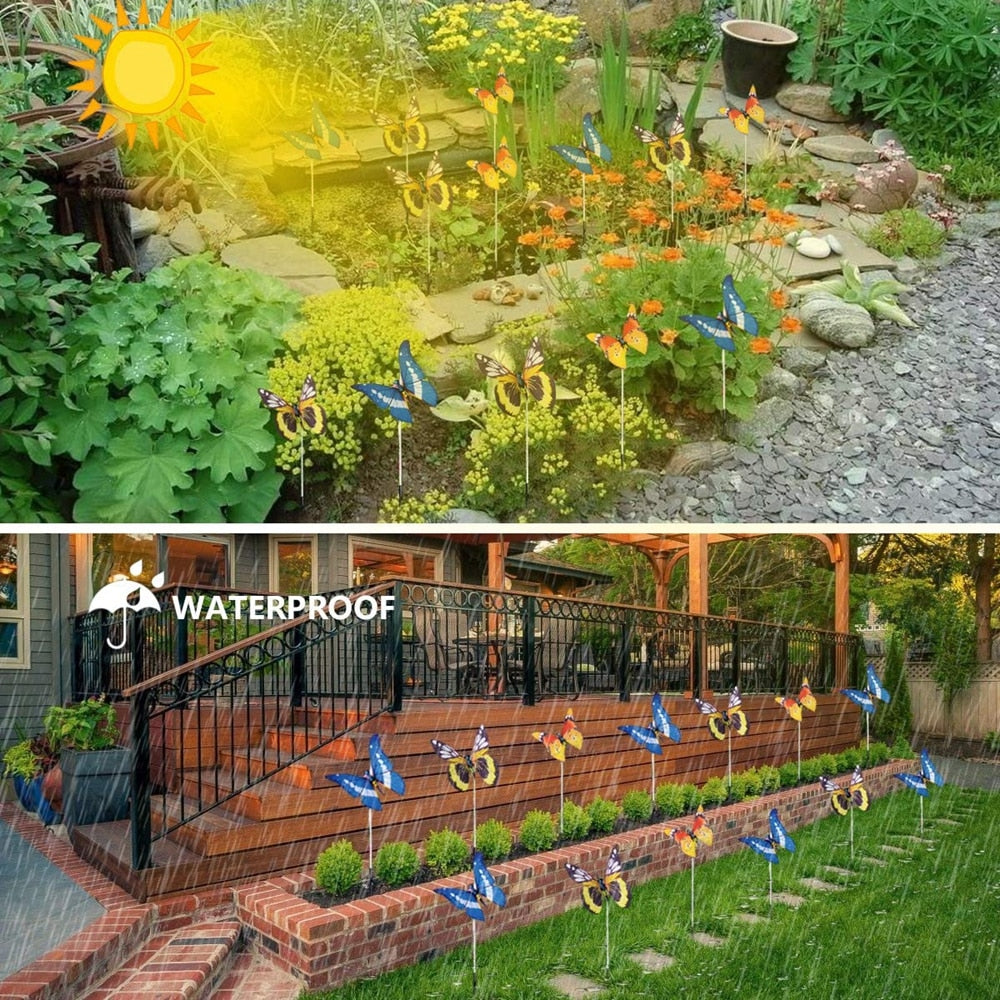 Solar Butterfly Garden Lights Outdoor Decor (3 Pack) by HitMyNeed