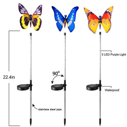 Solar Butterfly Garden Lights Outdoor Decor (3 Pack) by HitMyNeed
