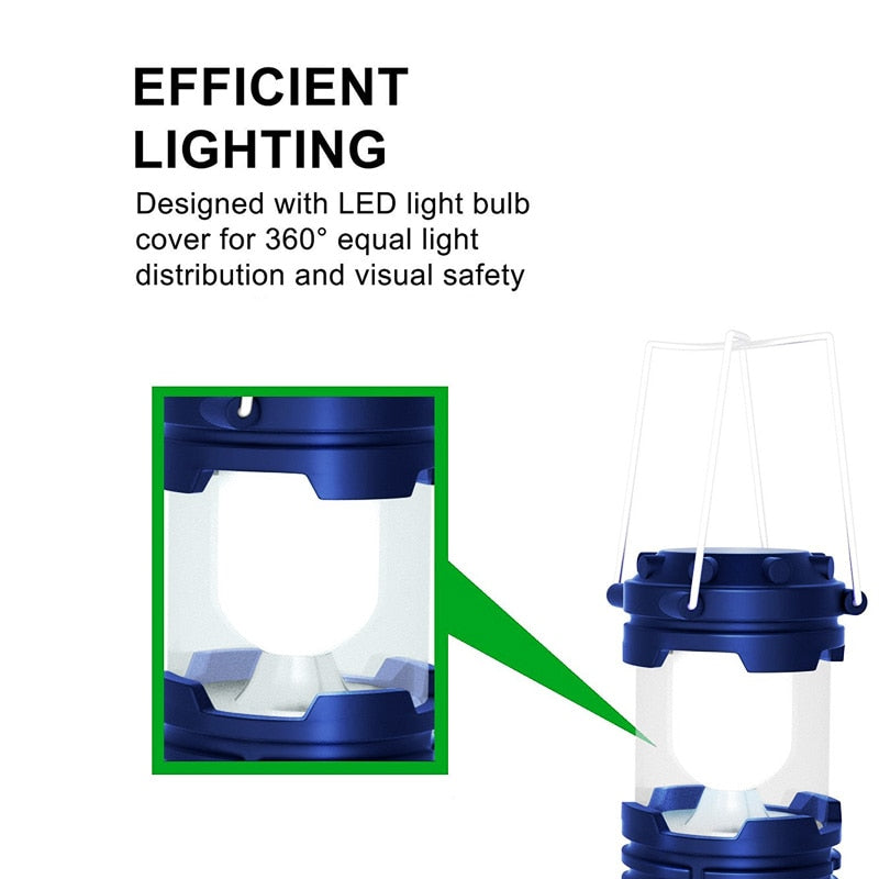 Solar Camping Lantern with Collapsible LED Light by HitMyNeed