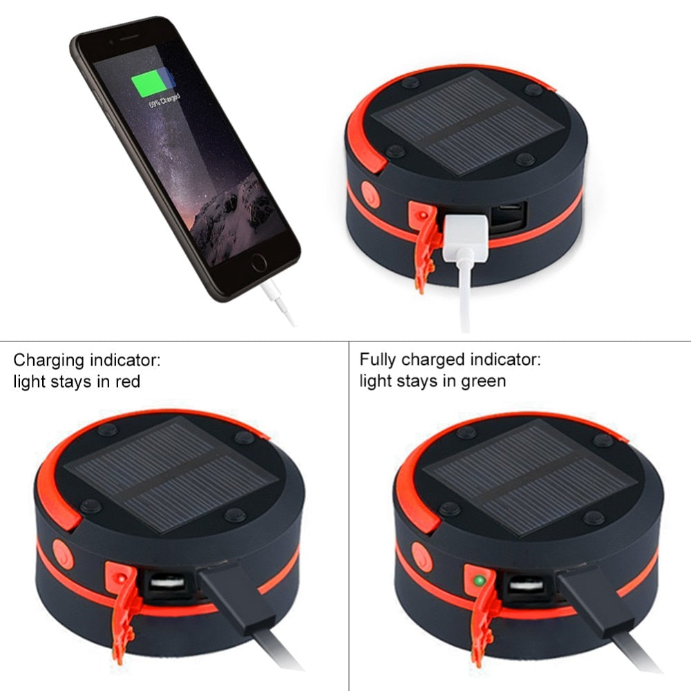 Solar Camping Light Portable USB Rechargeable Lamp by HitMyNeed