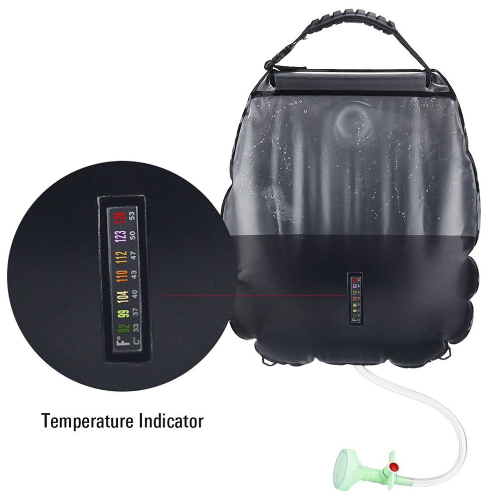 Solar Camping Shower Bag 20L with Hose & Showerhead by HitMyNeed