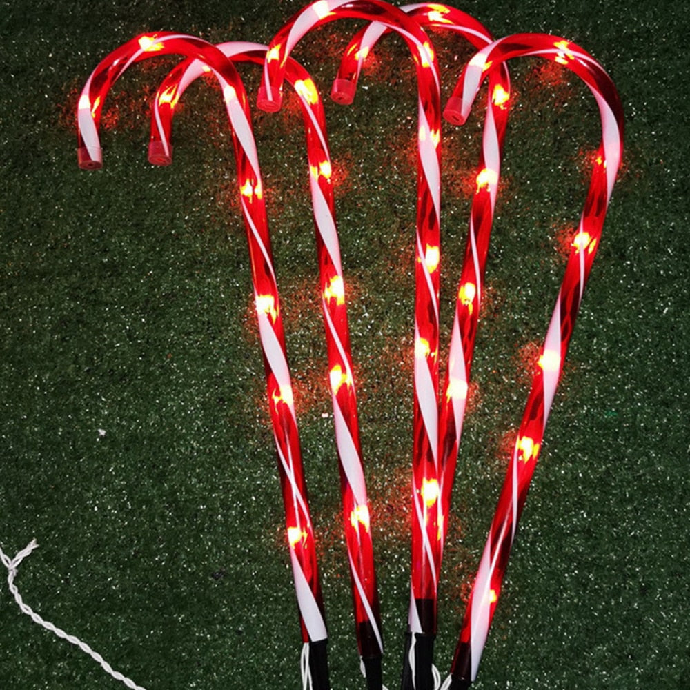 Solar Candy Cane Lights Set of 4 - Warm White LEDs by HitMyNeed