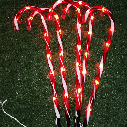 Solar Candy Cane Lights Set of 4 - Warm White LEDs by HitMyNeed