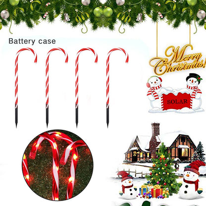Solar Candy Cane Lights Set of 4 - Warm White LEDs by HitMyNeed